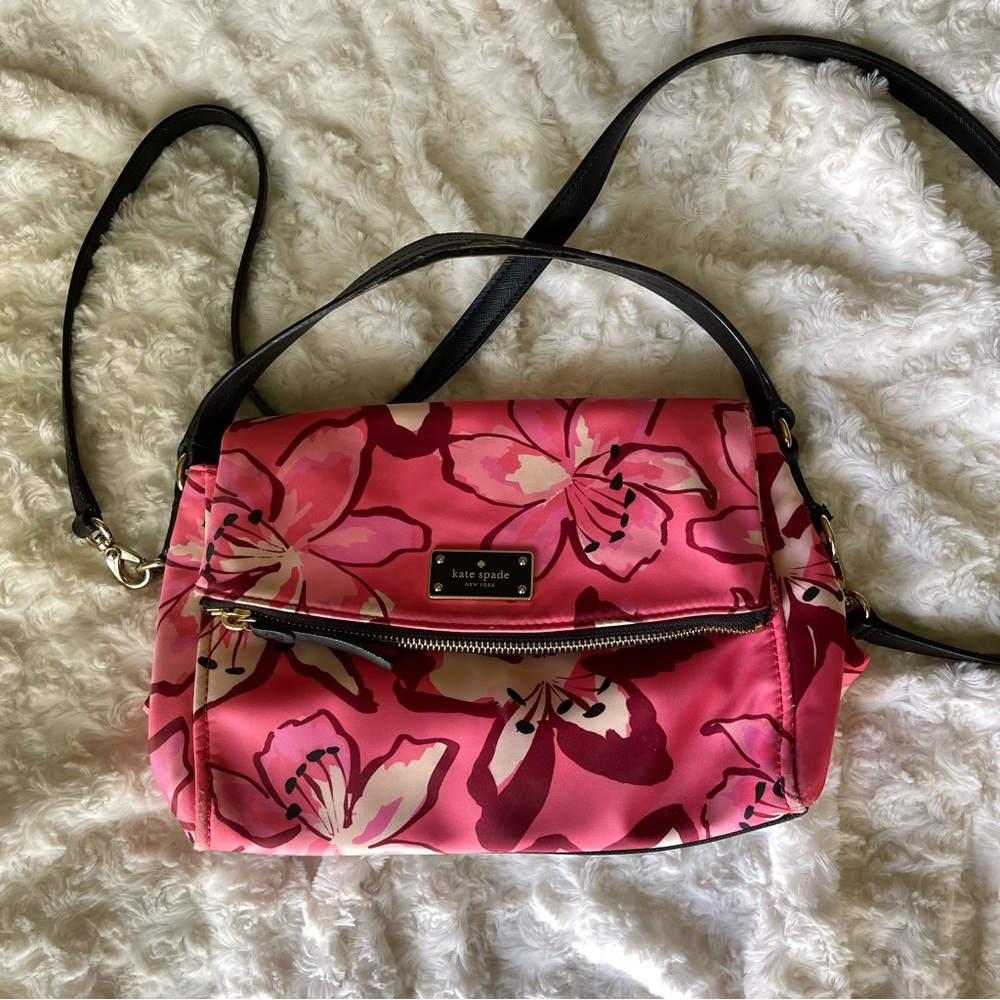 Kate Spade floral pink crossbody purse